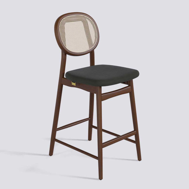 Fresco Bar Stool in Wooden Base With Cane | 633