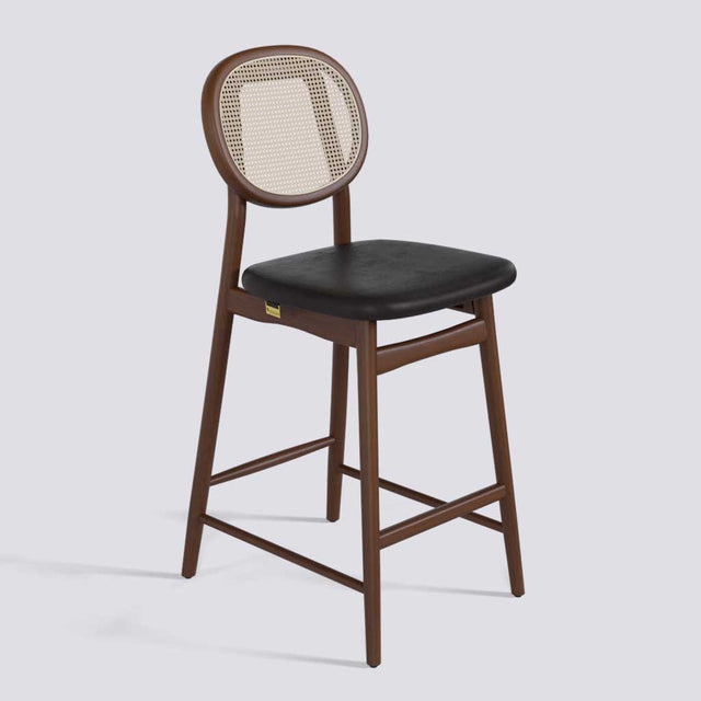 Fresco Bar Stool in Wooden Base With Cane | 633