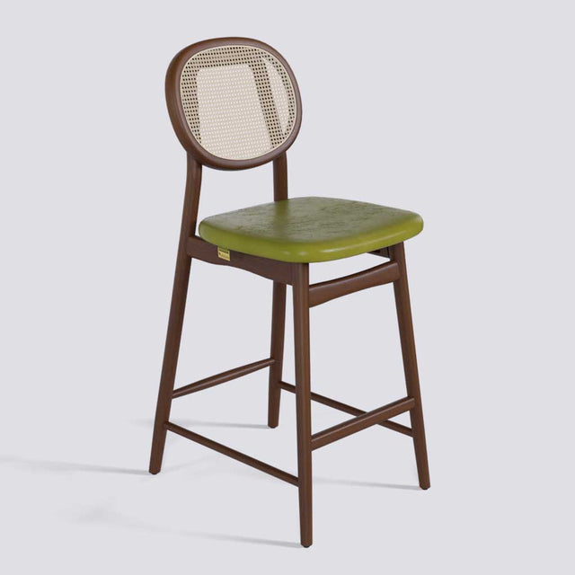 Fresco Bar Stool in Wooden Base With Cane | 633