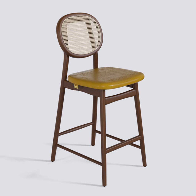 Fresco Bar Stool in Wooden Base With Cane | 633