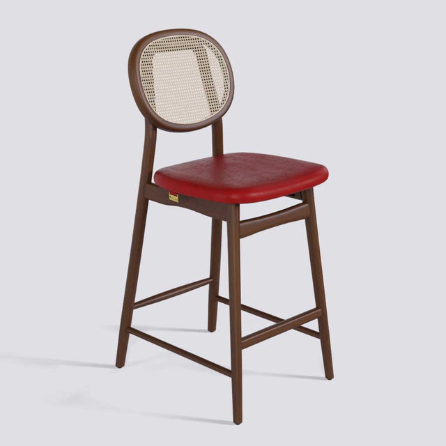 Fresco Bar Stool in Wooden Base With Cane | 633
