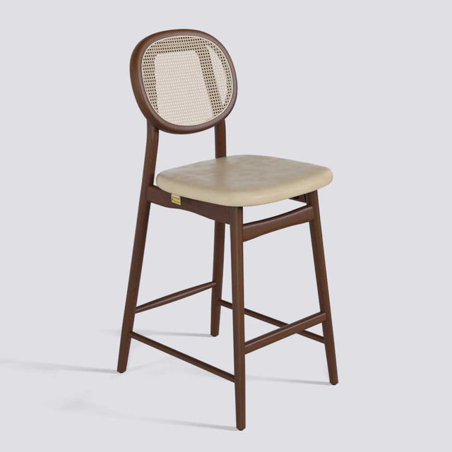 Fresco Bar Stool in Wooden Base With Cane | 633