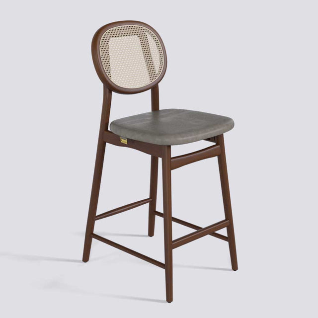 Fresco Bar Stool in Wooden Base With Cane | 633