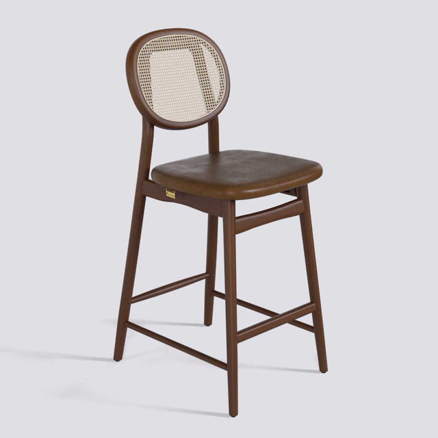 Fresco Bar Stool in Wooden Base With Cane | 633