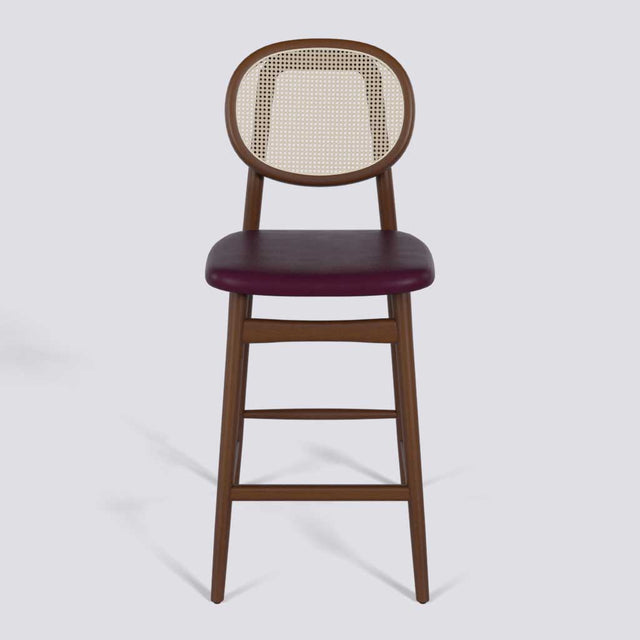 Fresco Bar Stool in Wooden Base With Cane | 633