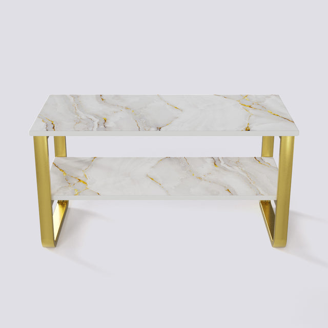 Bean Double Decker Coffee Table In Electroplated Metal Base | 1404