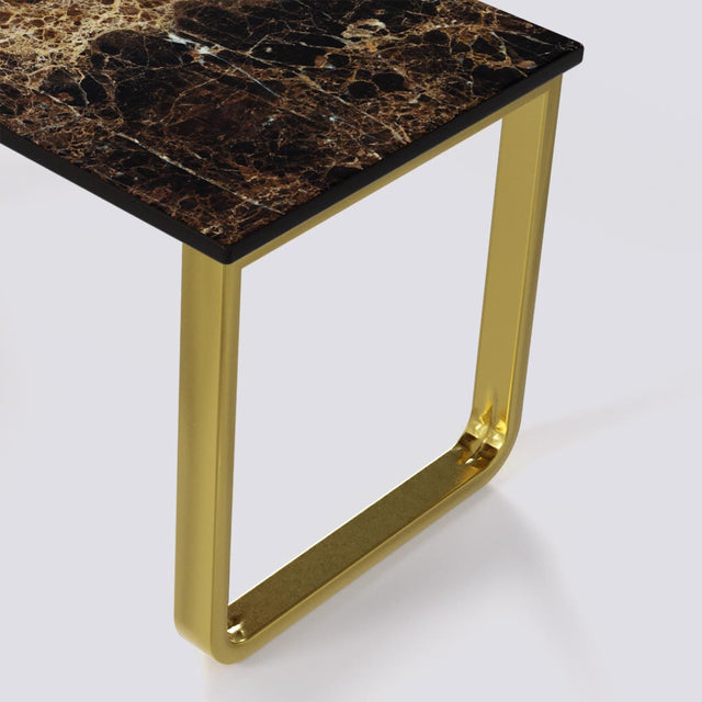Bean Coffee Table In Electroplated Metal Base | 1403