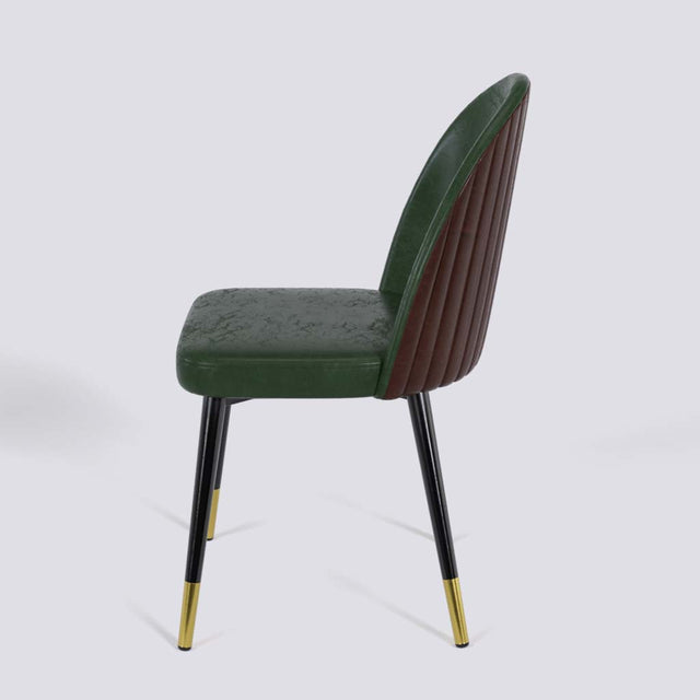 Regal Dining Chair In Powder Coated + Gold Caps Metal Base | 485