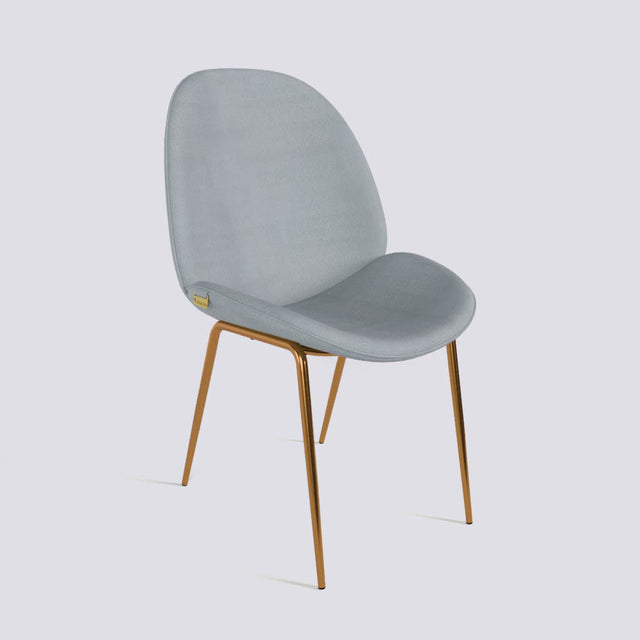 Curvy Dining Chair In Rose Gold Electroplated Base | 486