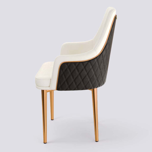 Lush Dining Chair In Rose Gold Electroplated Metal Base | 483