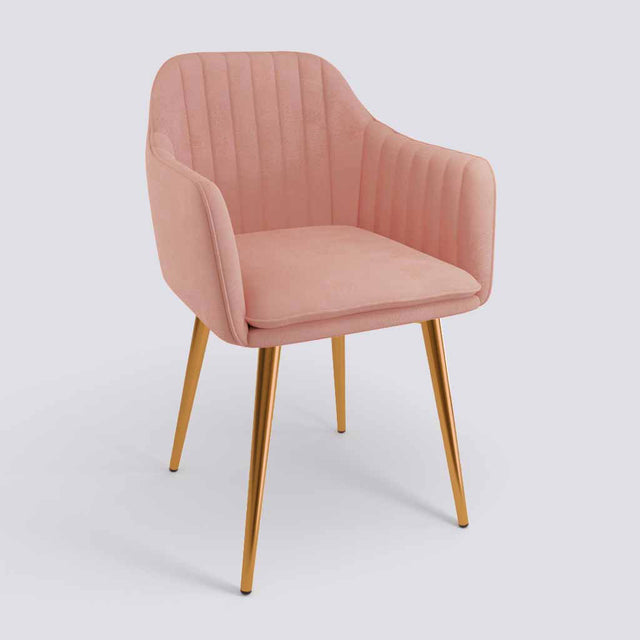 Streak Lounge Chair In Rose Gold Electroplated Metal Base | 1919