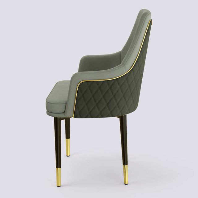 Lush Dining Chair In Powder Coated + Gold Cap | 483
