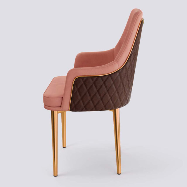 Lush Dining Chair In Rose Gold Electroplated Metal Base | 483