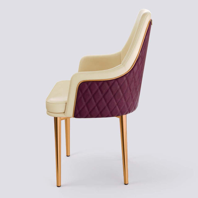 Lush Dining Chair In Rose Gold Electroplated Metal Base | 483