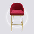 Brooklyn_High Back Bar Stools_Pink Velvet_Chair_Metal Base_Gold Electroplated_Front Angle