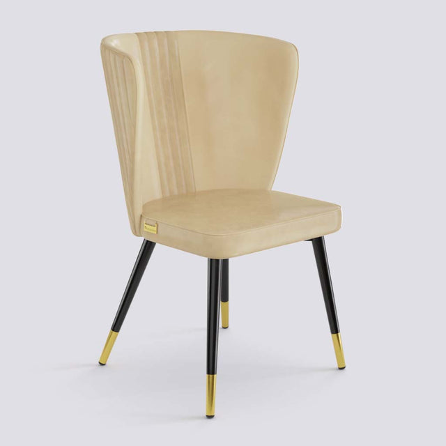 Wrap Dining Chair In Powder Coated + Gold Caps Metal Base | 490