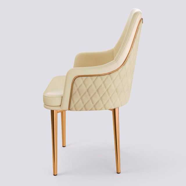 Lush Dining Chair In Rose Gold Electroplated Metal Base | 483