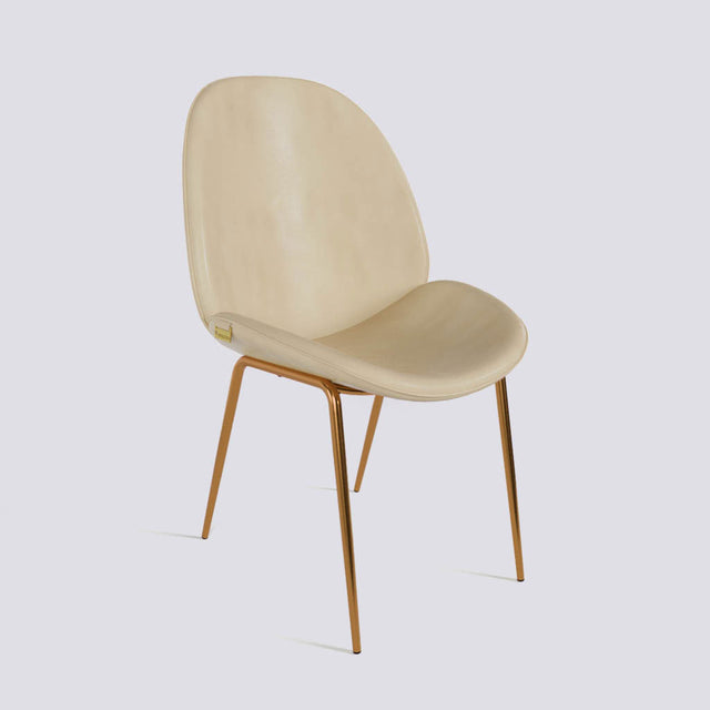 Curvy Dining Chair In Rose Gold Electroplated Base | 486