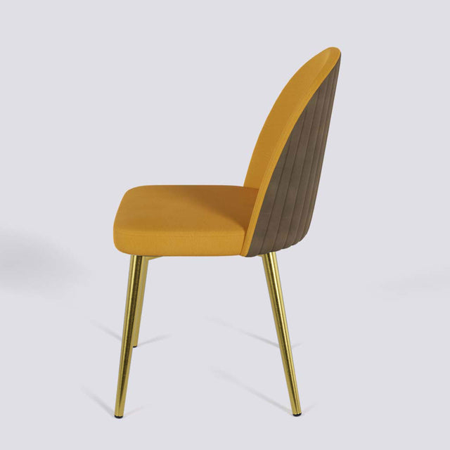 Regal Dining Chair In Gold Electroplated Metal Base | 485