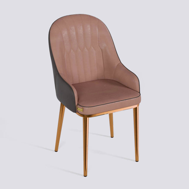 Dining Chair In Rose Gold Electroplated Metal Base | 405