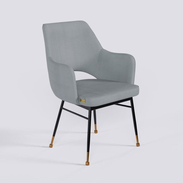 Vendow Lounge Chair In Powder Coated + Rose Gold Caps Metal Base | 1922