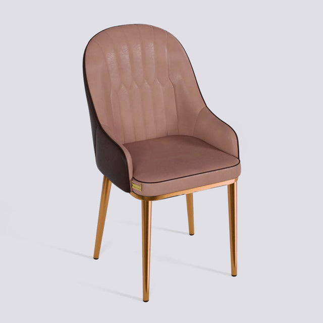 Dining Chair In Rose Gold Electroplated Metal Base | 405