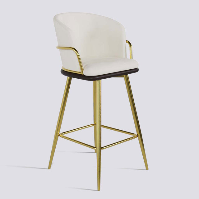 Grand Bar Stool In Gold Electroplated Metal Base | 630