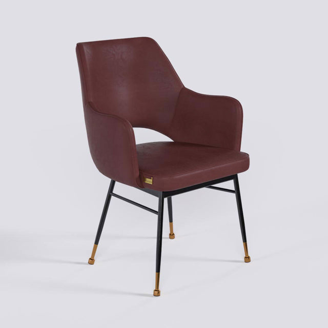 Vendow Lounge Chair In Powder Coated + Rose Gold Caps Metal Base | 1922