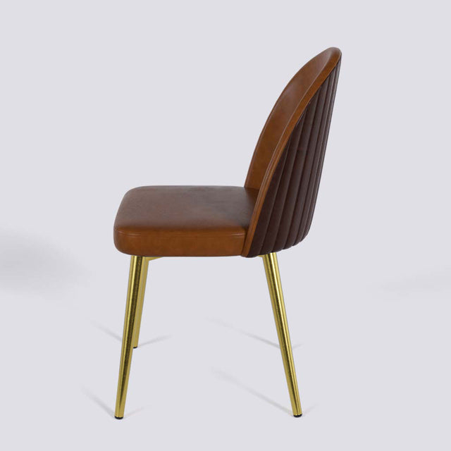 Regal Dining Chair In Gold Electroplated Metal Base | 485