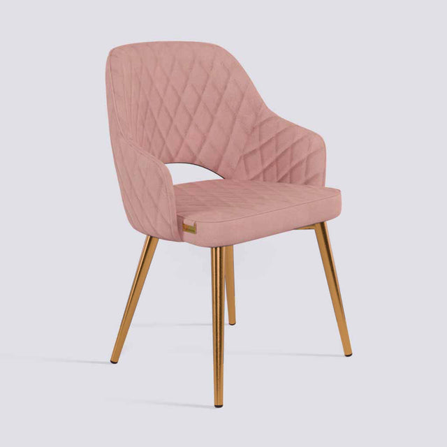 Mozza Dining Chair In Rose Gold Electroplated Metal Base | 502