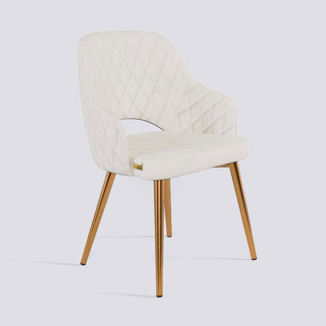 Mozza Dining Chair In Rose Gold Electroplated Metal Base | 502