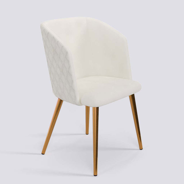 Modish Dining Chair In Rose Gold Electroplated Metal Base | 491