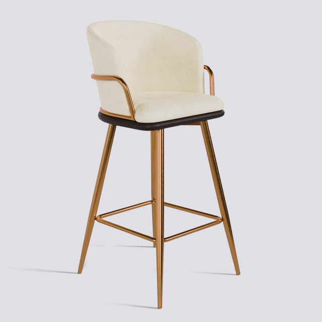 Grand Bar Stool In Rose Gold Electroplated Metal Base | 630