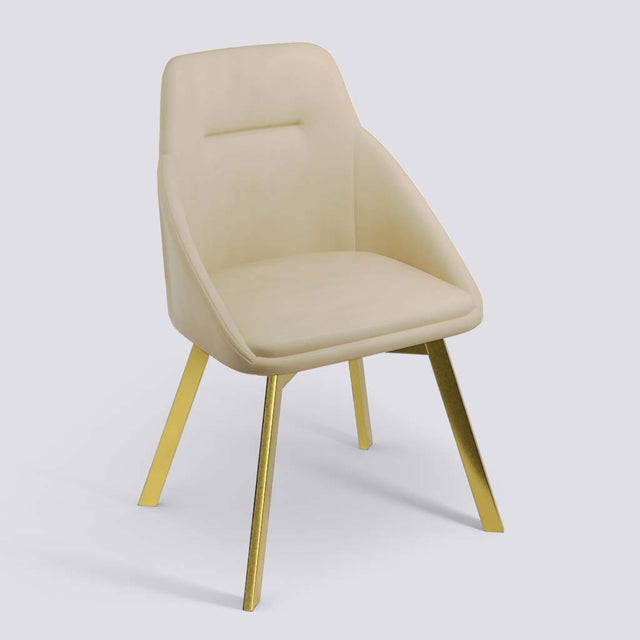 Spin Lounge/Study Chair With 360° rotating In Gold Electroplated Metal Base | 1925