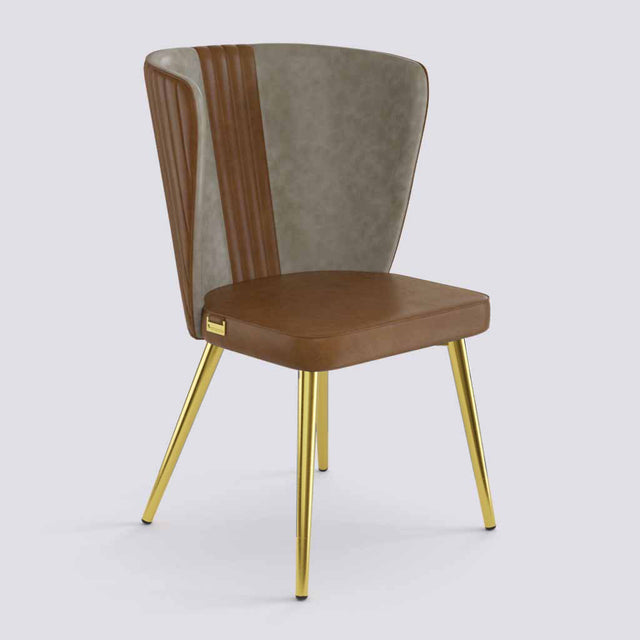 Wrap Dining Chair In Gold Electroplated Metal Base | 490