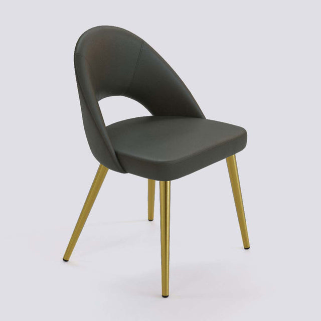 Oval Dining Chair In Gold Electroplated Metal Base | 476