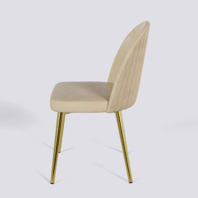 Regal Dining Chair In Gold Electroplated Metal Base | 485