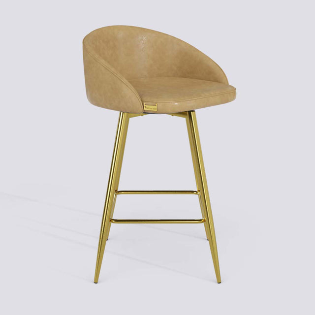 Rota Bar Stool In Gold Electroplated Metal Base | 632