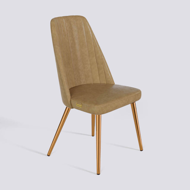 Ruston Dining Chair In Rose Gold Electroplated Metal Base | 489