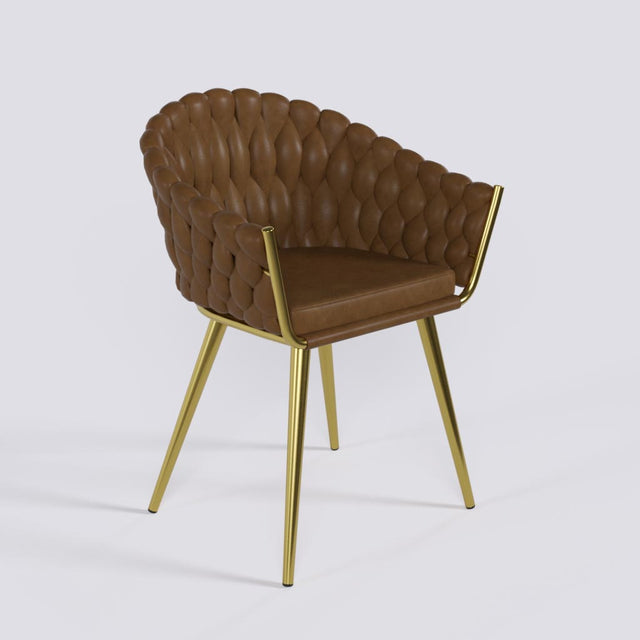 Wave Lounge Chair in Gold Electroplated Metal Base | 1932