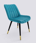 Aesthetic Dining Chair_Metal Base_Luxury_Chair_Blue Sapphire Premium Leatherette_475_Luxe