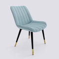 Aesthetic Dining Chair_Metal Base_Luxury_Chair_Sky Blue Velvet_475_Luxe