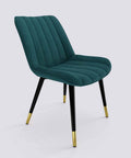 Aesthetic Dining Chair_Metal Base_Luxury_Chair_Teal Velvet_475_Luxe