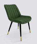 Aesthetic Dining Chair_Metal Base_Luxury_Chair_Pickel Green Velvet_475_Luxe