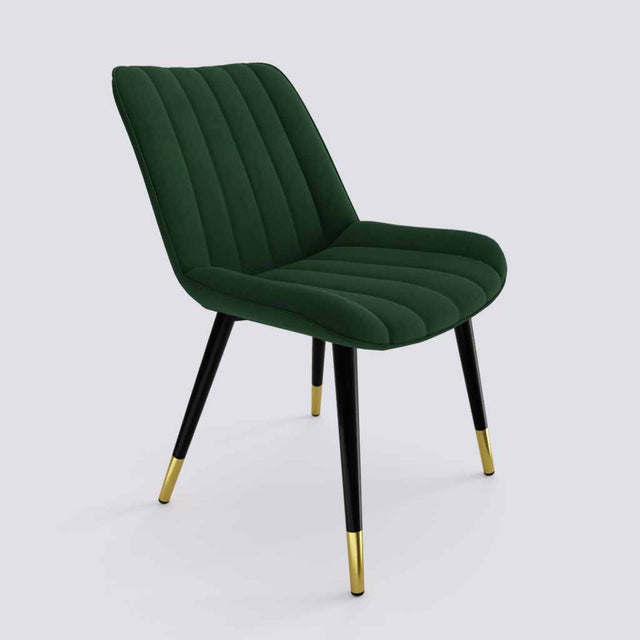 Aesthetic Dining Chair_Metal Base_Luxury_Chair_Dark Green Velvet_475_Luxe