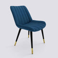 Aesthetic Dining Chair_Metal Base_Luxury_Chair_Steel Blue Velvet_475_Luxe