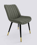 Aesthetic Dining Chair_Metal Base_Luxury_Chair_Light Grey Velvet_475_Luxe