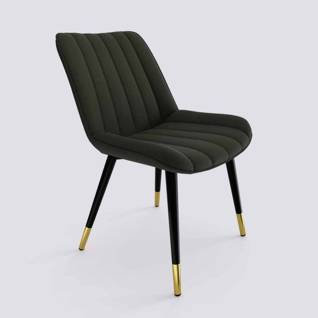 Aesthetic Dining Chair_Metal Base_Luxury_Chair_Dark Grey Velvet_475_Luxe