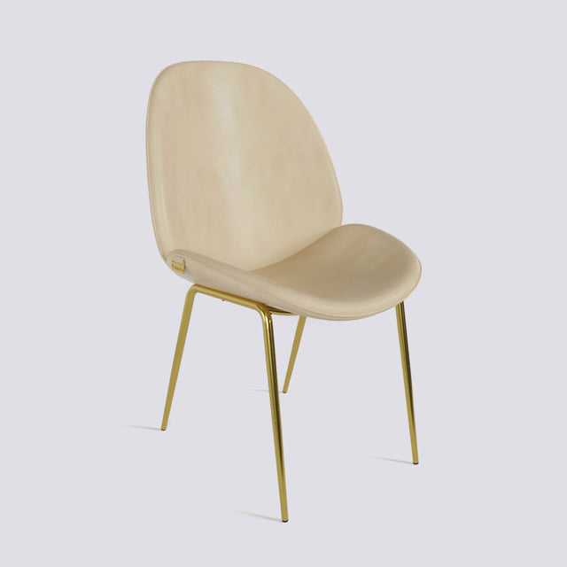 Curvy Dining Chair In Gold Electroplated Base | 486