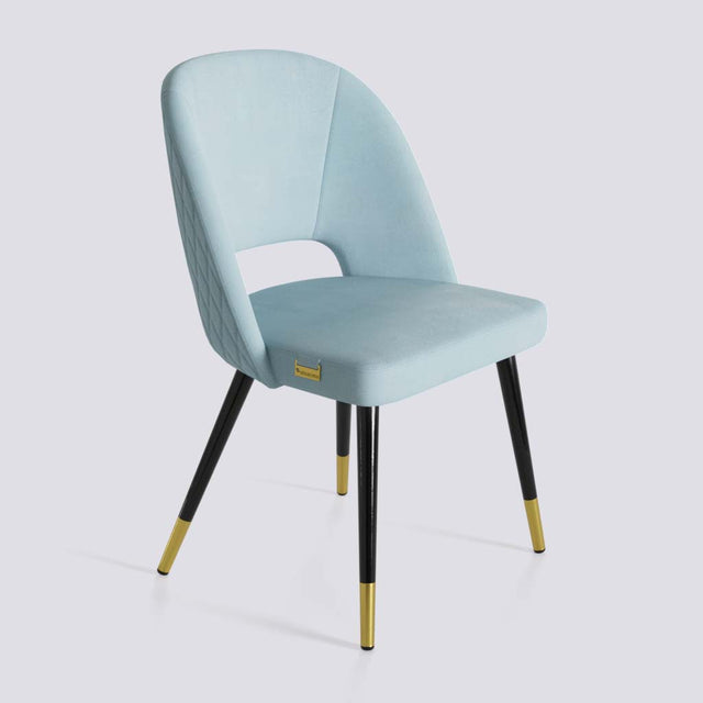 Procket Dining Chair In Powder Coated + Gold Caps Metal Base | 499